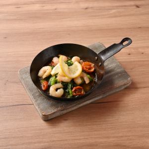 西西里风味蒜蓉油菜花虾