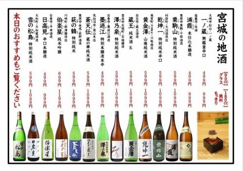 日本清酒菜單