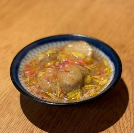 里芋の唐揚げ 【蟹餡掛け】