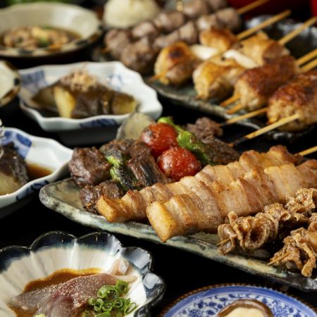 【歓送迎会に！】【ハナレ《極》コース】特撰串7種や拘り料理全9品 2H飲放付!6000円(税込)