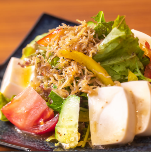 Kyoto tofu and chirimen pepper salad