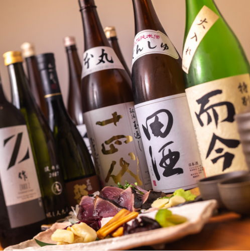 Carefully selected sake from all over the country