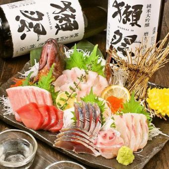 【魚の巣極上コース】【日本酒飲み放題付き】極上の鮮魚に厳選された日本酒を合わせる！