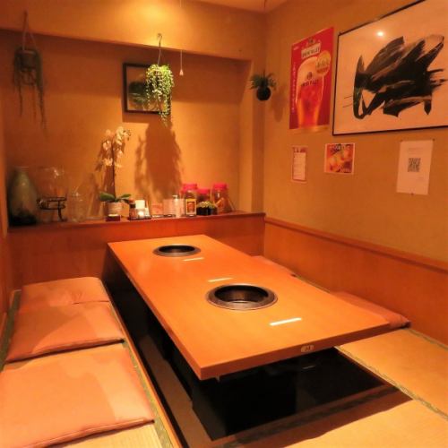 There is a private room with a sunken kotatsu