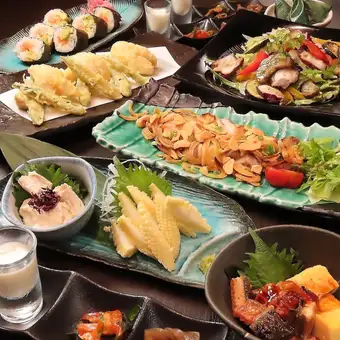 <Food only> Sashimi + Assorted tempura of smelt and seasonal vegetables + Today's dessert, etc. (8 dishes in total) → 4000 yen (tax included)