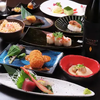 <Food Only> [Luxurious Crab Feast] A 9-course meal featuring three kinds of sashimi and a variety of crab dishes → 5000 yen (tax included)