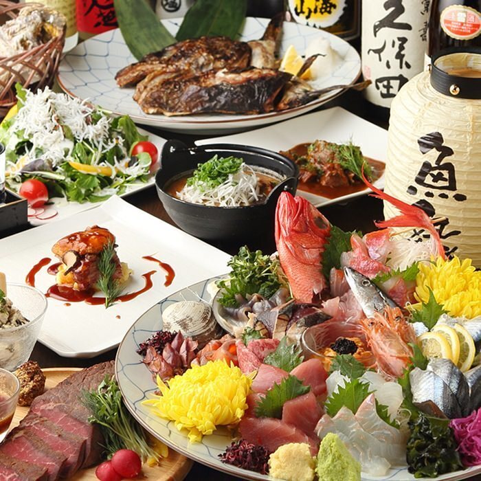 魚縁自慢の料理をご用意した3h飲み放題付きコースは4000円より！