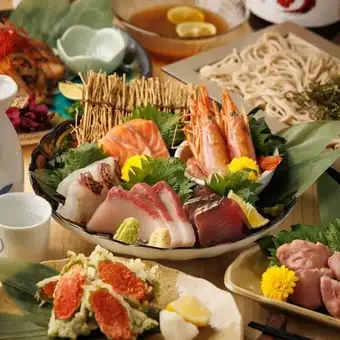【2.5H飲放付】旬の夏野菜×鮮魚のお造り3点盛り合わせや天麩羅含む『凪』全9品5000円