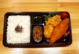 鶏天と白身魚弁当