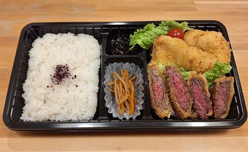 赤身の牛かつとチキンカツ弁当