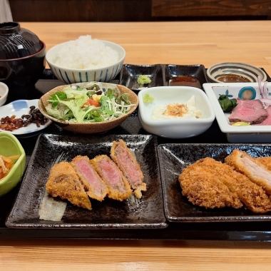 和牛かつとヒレとんかつの二種御膳2915円（税込）