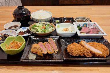 和牛かつとヒレとんかつの二種御膳2915円(税込)