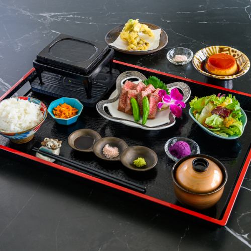 豪華◎【和牛石焼きステーキ御膳】《全8品》お好きな焼き加減で味わえる和牛ステーキ、紅芋ポテトなど★