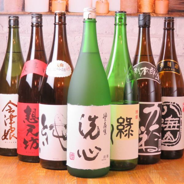 ≪15～20種の地酒≫新潟の地酒をはじめ、春夏秋冬で味を変える厳選された日本酒を！　600円～
