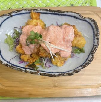鶏天明太マヨソース
