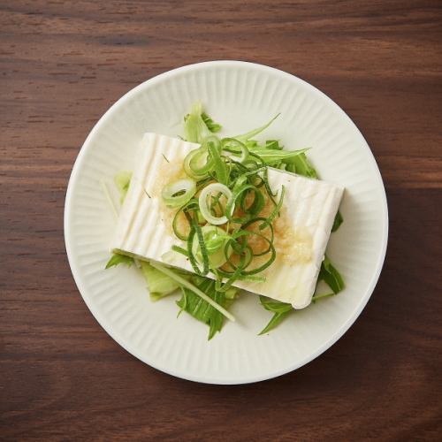 Cold tofu with green onion and ginger sauce