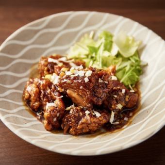 Deep fried chicken with black vinegar sauce (double portion)