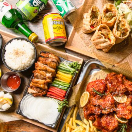 【DAOLコース】120分飲み放題付★韓国料理堪能　看板メニューの包みチキン付　7品5,000円