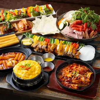 【DAOLコース】120分飲み放題付★韓国料理堪能　看板メニューの包みチキン付　7品5,000円