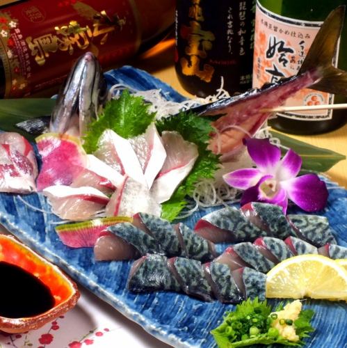 豊富な種類の活造り