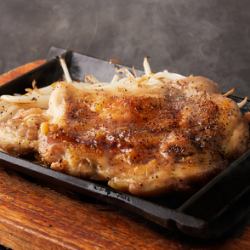 Huge local chicken thigh teppanyaki