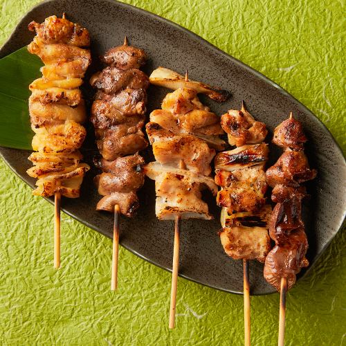 5種烤雞肉串拼盤