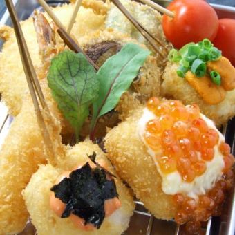 人气最高的可以轻松享用炸串的套餐：4,000日元→3,500日元（含税）