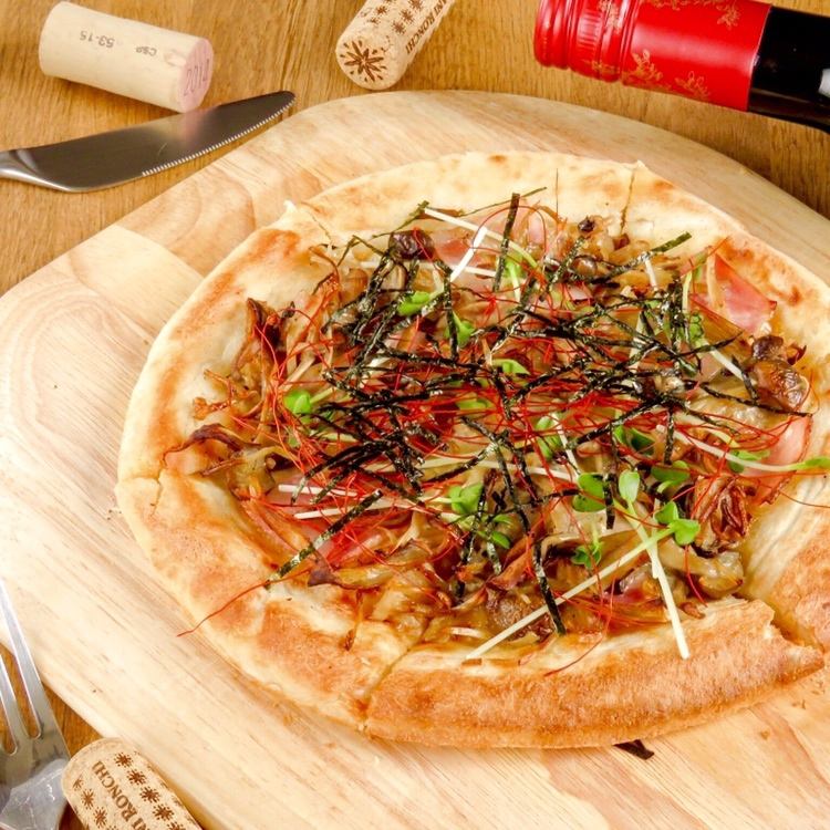 蘑菇和培根披薩〜日本風味〜