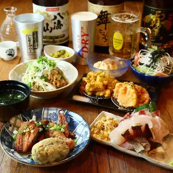 歓送迎会【長崎五島列島直送海鮮+肉3種 8品コース】クーポン利用で3時間飲み放題6500→6000円