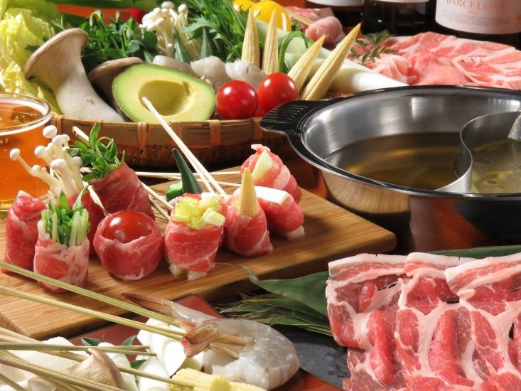 Creative Kushi Shabu and 4 kinds of selectable soup ♪ Complete private room complete / Private OK / Banquet available.