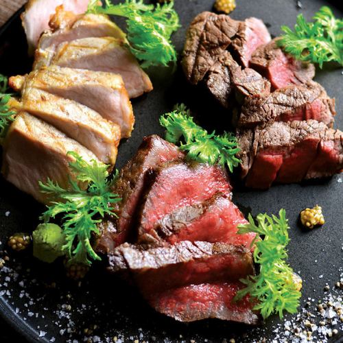 "Assortment of 2 carefully selected Yonezawa brand meats (200g)" A5 Yonezawa lean beef 100g/Yonezawa Tengen pork loin 100g