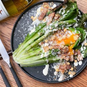 Grilled Caesar Salad with Whole Romaine Lettuce