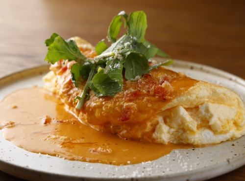 【BATON名物!】スフレオムレツ~桜海老のアメリケーヌソース~