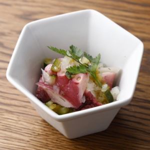 タコとハラペーニョ、ライムのセビーチェ