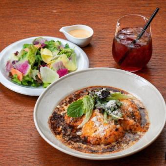 【BATONセレクトランチセット】メインが9種から選べる★サラダ・ドリンク付！ 全2品// LUNCH SET