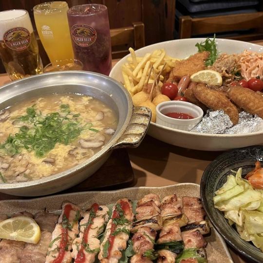 [If you can't decide, try this] Assorted fried foods course 3,500 yen (tax included) <+1,750 yen for 2 hours of all-you-can-drink ★ 3 hours for girls' night out!>