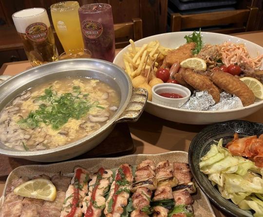 [If you can't decide, try this] Assorted fried foods course 3,500 yen (tax included) <+1,750 yen for 2 hours of all-you-can-drink ★ 3 hours for girls' night out!>