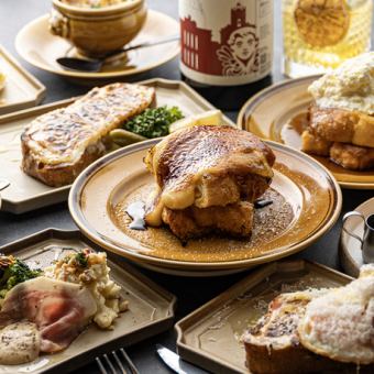 L［ブランチコース］パンディッシュ&フレンチトーストや前菜盛り　1ドリンク付1,980円（税込）