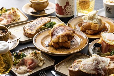 L［ブランチコース］パンディッシュ&フレンチトーストや前菜盛り　1ドリンク付1,980円（税込）