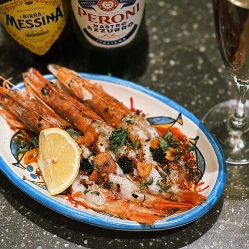 生红虾，蒜蓉虾