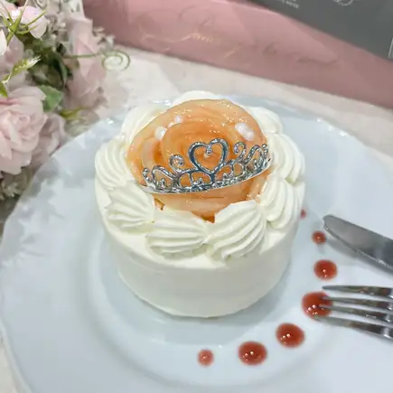 【平日限定】カフェセット　桃のプリンセスショートケーキ