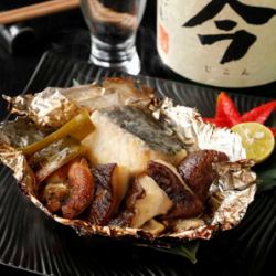 Shiitake mushrooms grilled with butter and soy sauce