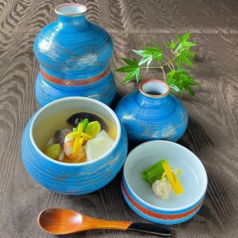 회석 코스에 추가 할 수있는 찻잔 증