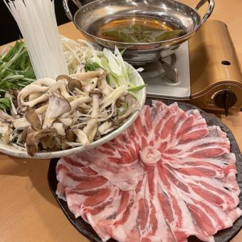 [Includes Yebisu beer! 2.5 hours all-you-can-drink included] Branded pork shabu-shabu course 5,000 yen