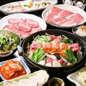 [90 minutes of all-you-can-drink included!] Includes 4 types of salted yakiniku + hot pot! ``Yakiniku x Koraien hot pot'' course 7,000 yen ⇒ 6,400 yen