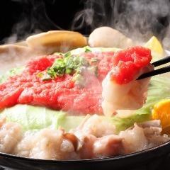 融化在鮮味中的博多motsunabe，帶有大量的明太子