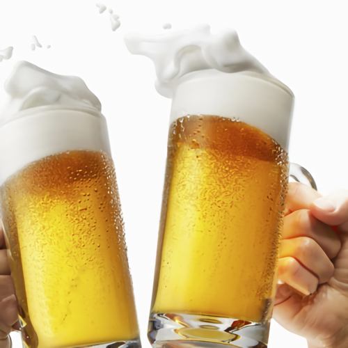 저희 가게의 음료 무제한 플랜은 생맥주나 병 필 첨부입니다♪