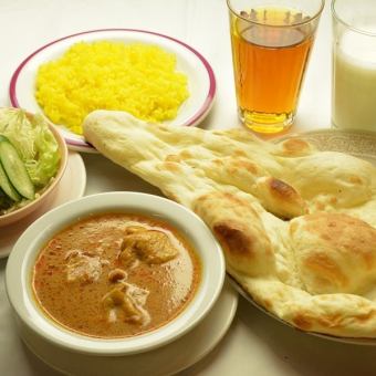 【カレーセット（ディナーOK）】カレー＋ナンorライス＋サラダ含む全４品☆1790⇒１２９０円☆