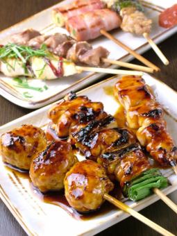 おまかせ焼鳥盛り合わせ　二本×五種＝十本