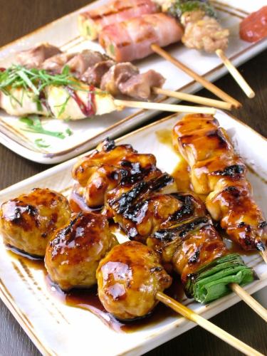 おまかせ焼鳥盛り合わせ　二本×五種＝十本